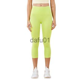 Pantalon actif LU-27 Taille haute Capris Pantalon de yoga Poche arrière pour femme Nude Sports Fitness Gym Leggings Running Collants d'exercice x0912