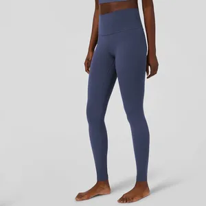 Pantalon actif Lu aligner avec le logo Yoga chaud polaire taille haute sport Leggings 28 pouces Fitness dames collants vêtements de sport femme Gym Clothin