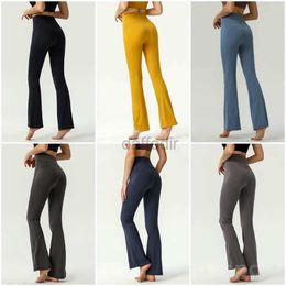 Pantalones activos Lu Align Yoga Mujer Pantalón acampanado Estiramiento Fitness Bell Bottoms Pantalones Chica Ejercicio High Rise Ajuste suelto Yogas Tight Definir 240308