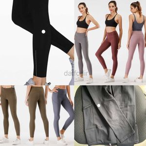 Pantalon actif LU décontracté aligner pantalon avec poche de téléphone longueur cheville pantalon Fitness Yoga Leggins femmes Yoga tenue pantalon 240308