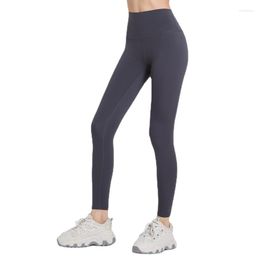 Actieve broek Lu Hoge taille Fluwelen gewatteerde basis Yoga Dames Outdoor Hardlopen Hip Raise Pocket Oefening Workout Legging Tights