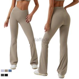 Actieve broek Lu Yoga Pant Lemon Algin Dames uitlopende legging Bell Bottom-broek Big Size Girl Hoge taille Gym Elastic Butt Sport LL Align gymkleding 240308
