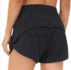 Pantalon actif Lu Yoga séchage rapide Sport citrons Hotty Hot Shorts femmes décontracté Fitness faux deux pièces résistant à la lumière doublé Leggings course Biker pantalon 240308