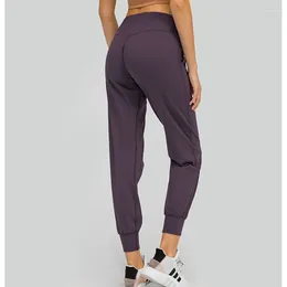 Pantalon actif Lulu Align Yoga pour femmes, taille haute, bande élastique, sport professionnel, survêtement, Leggings de Fitness décontractés avec poches