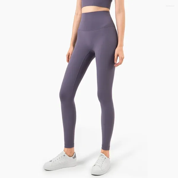 Pantalones activos Lycra Yoga Gym Leggings Mujer Chica Fitness Medias suaves Cintura alta Elástico Transpirable Sin línea T Deportes