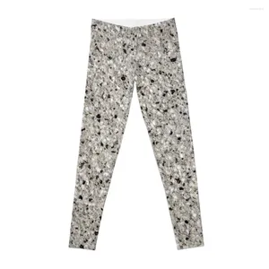 Pantalon actif Marble - Leggings tourbillonnants gris noir et blanc