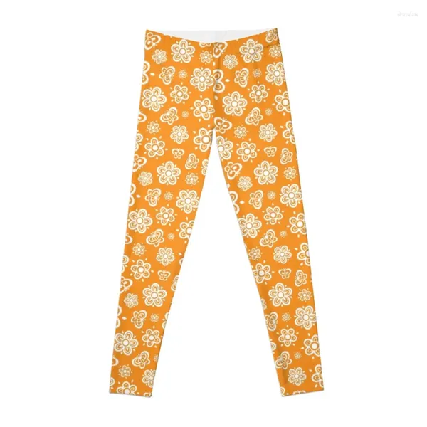 Pantalones activos Midcentury Mariposa Oro Mariposas Y Flores Amarillo Blanco Vintage Platos Leggings Mujer Deportiva Gimnasio Mujeres