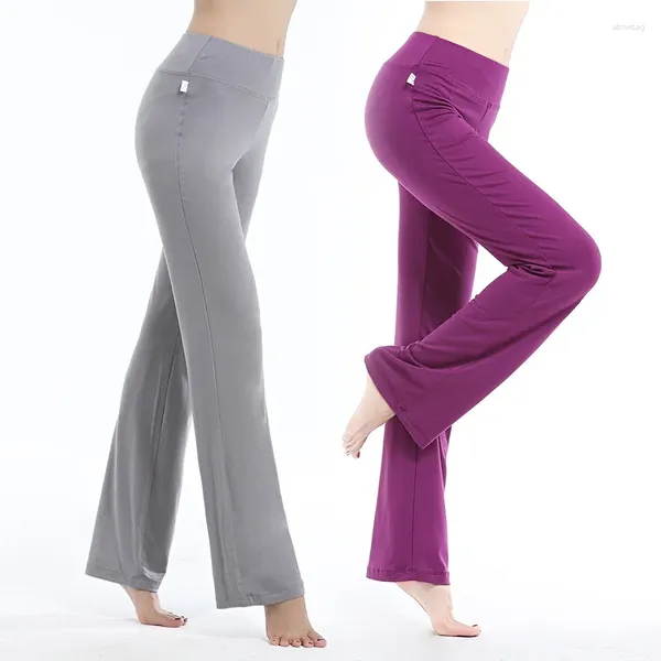 Pantalon actif yoga modal pratique carré dance robe pantalon féminin confortable style sport haute taille élastique