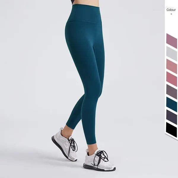 Pantalones activos Leggings deportivos de reducción de humedad desnuda con funciones de tope de tope