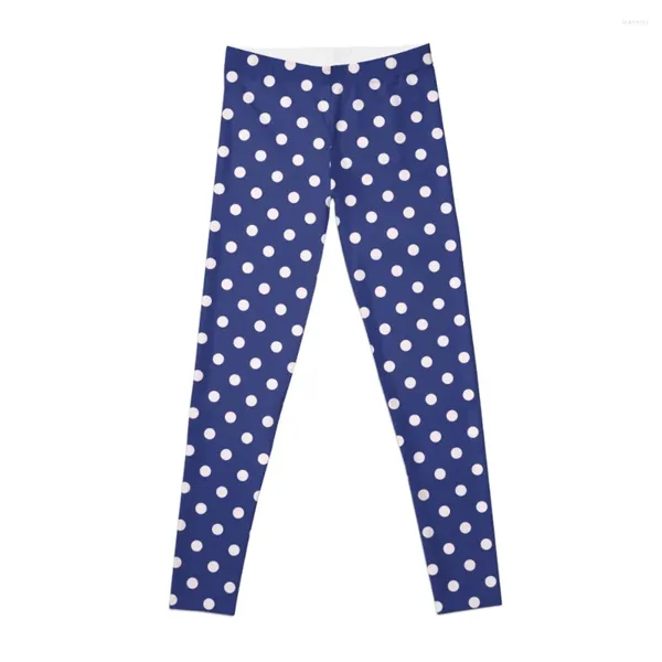 Pantalones activos Azul marino-Leggings con patrón de lunares perlados Push Up Legging Leggins Mujer pantalones cortos de entrenamiento para mujer