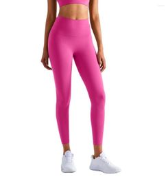 Actieve broek nclagen pocket yoga hoge taille sport leggings vrouwen squat proof no front naad naked feel bodems fitness gym panty's