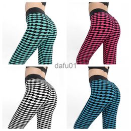 Active Pants Nouveau pantalon de yoga rayé noir et blanc pantalons de sport jacquard européens et américains pantalons décontractés fitness hanche levage leggings de course x0912