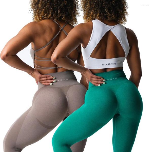 Pantalones activos nvgtn sin costuras spandex 2.0 leggings yoga de entrenamiento de cintura alta para mujeres voluntario de control de barriga botín apretado