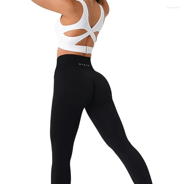 Pantalon actif NVGTN solide Leggings sans couture femmes collants d'entraînement doux tenues de Fitness Yoga taille haute vêtements de sport Spandex