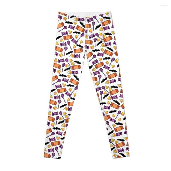 Pantalon actif Orange et Purple Halloween Candy Modèle fabriqué par Spookyshoppe Leggings Legging Push Up Women Women's Sports