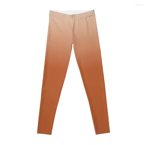 Pantalones activos Naranja Óxido Marrón claro Color crema de mantequilla Leggings degradados Deportes para mujer Push Up