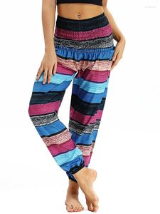 Pantalon actif palazzo harem for women lâche yoga décontracté boho vintage hippie bohème pantalon de plage pilate