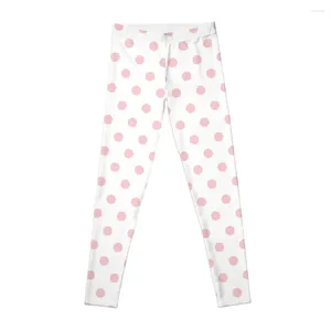 Pantalon actif rose à pois avec fond coloré (motif #14), Leggings, vêtements de sport pour vêtements d'entraînement de gymnastique, haut pour femmes