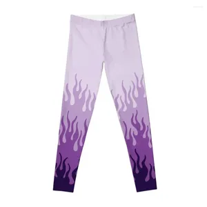 Pantalones activos Púrpura Fuego Llama Impresión Diseño Leggings Mujer Legging Gimnasio Deportivo Mujer Mujer
