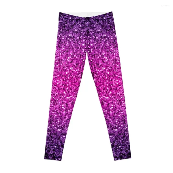 Pantalon actif rose violet ombre faux paillettes scintille leggings sport legging sportif tennis pour femmes pour femmes