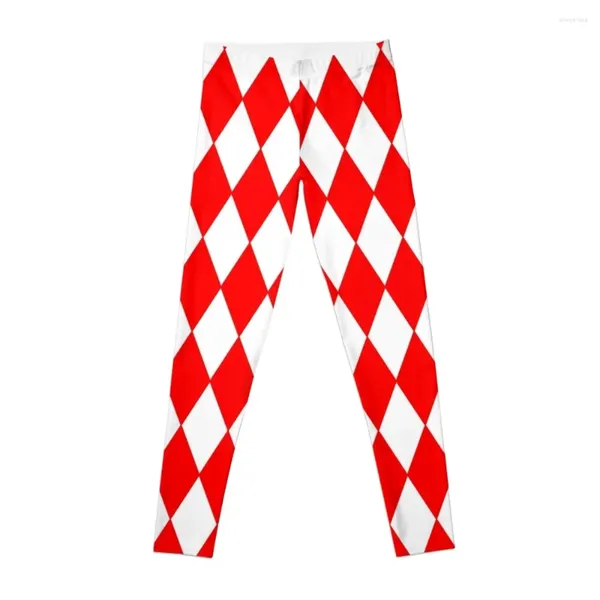 Pantalon actif Leggings arlequin rouge et blanc vêtements pour femmes Fitness femme