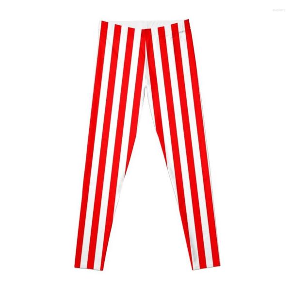 Pantalones activos Rayas rojas y blancas Leggings Gym Legging Womans Golf Wear