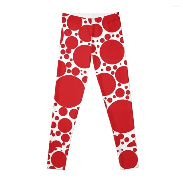 Pantalon actif Leggings à motif de points rouges Legins pour femmes Push Up