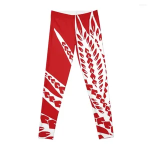 Actieve broek rode Polynesische geometrische bloemen chic vogel van paradijs tribale tattoo -leggings joggers voor dames dames