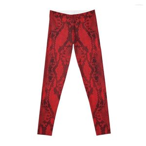 Pantalon actif rouge peau de serpent imprimé Leggings vêtements d'entraînement pour femmes Fitness femmes salle de sport taille haute