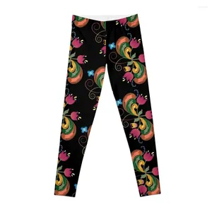 Pantalon actif Style scandinave coloré Art populaire Illustration Leggings short d'entraînement Push Up Legging femmes