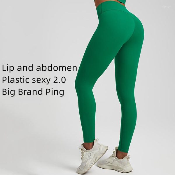 Pantalon actif Fitness sexy Leggings de sport sans couture pour femmes Jambes exposées Taille haute Élastique Yoga Gym Courir Séchage rapide pour les femmes