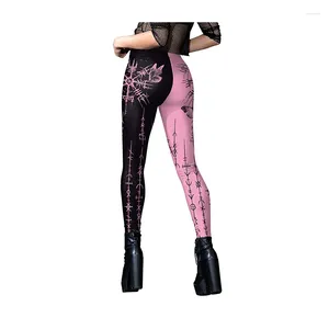 Pantalon actif Sexy fille Yoga 5% Spandex Halloween fête Style Punk 3D Fitness gymnase Sport entraînement femmes Leggings