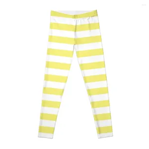 Pantalon actif petit jaune et blanc rayures horizontaux leggings