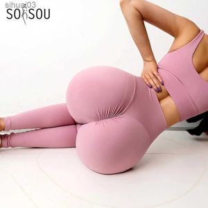 Actieve broek Soisou Nylon Gym Yoga Pants Women Leggings for Fitness High Taille Long Pants Women Hip Push Up Panty Women Clothing 2 Typl2403