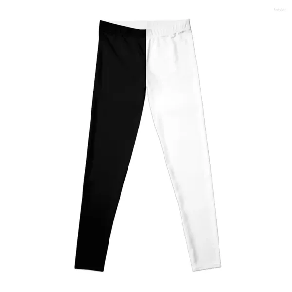 Pantalones activos Split Leggings blancos y negros conjunto deportivo gimnasio para mujer deportes para mujer