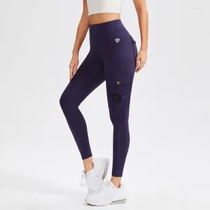 Pantalon actif Sportswear Femme Gym Leggins Vêtements d'entraînement Taille haute Collants de fitness Porter des leggings de yoga Lycra pour femmes avec poches