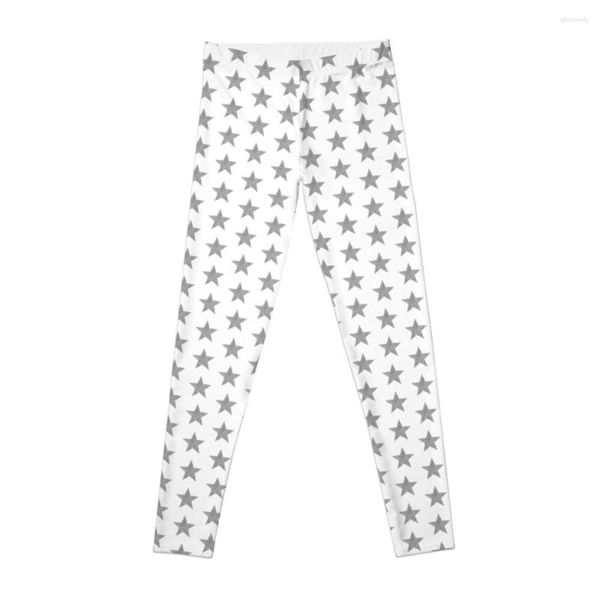 Pantalon actif étoile étincelante argenté glittergingginggings gym leggings womens sport