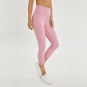 Actieve broek rekbare hoge taille sportschool sport panty's zachte vrouwelijke atletische fitness capri leggings vrouwen interne zak bijgesneden yoga