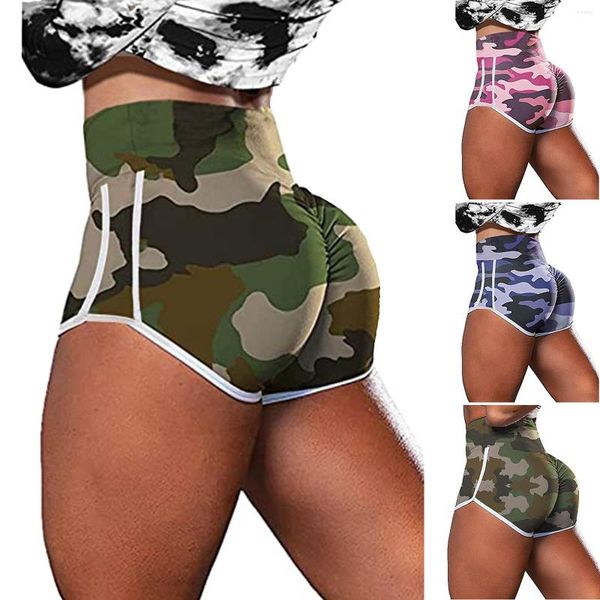 Pantalones activos verano Casual Femal Fitness ejercicio Tie-Dyed Sexy Short mujeres cintura baja camuflaje Yoga Shorts correr deportes gimnasio