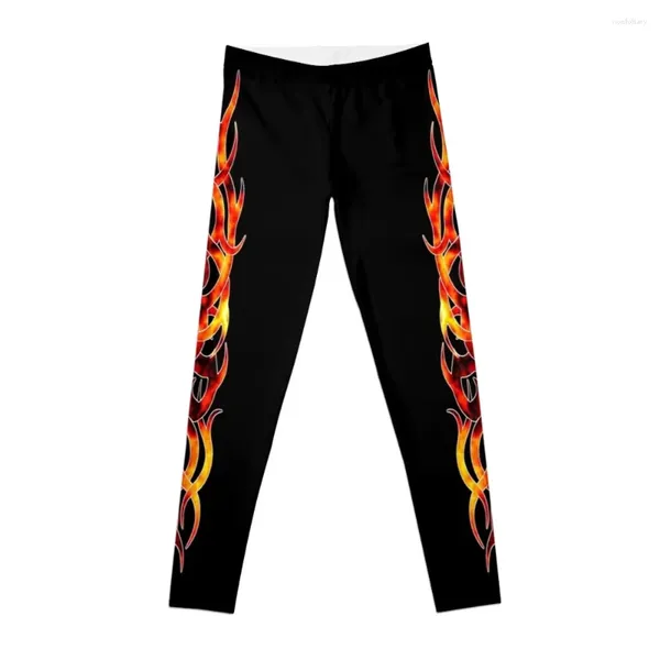 Pantalon actif tatouage design de la flamme leggings