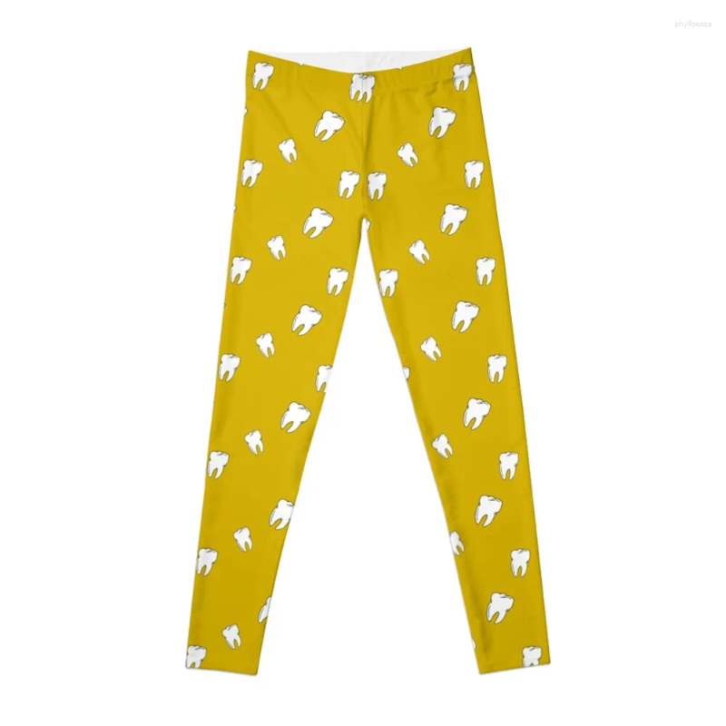 Pantalon actif dents sur Leggings moutarde mauvaise taille haute vêtements de sport pour femmes de gymnastique