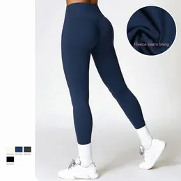 Actieve broek Thermal Nude Sensation Plus Velvet Hoge taille Yoga voor dames Lift en draai hardlooptraining Fitnesslegging