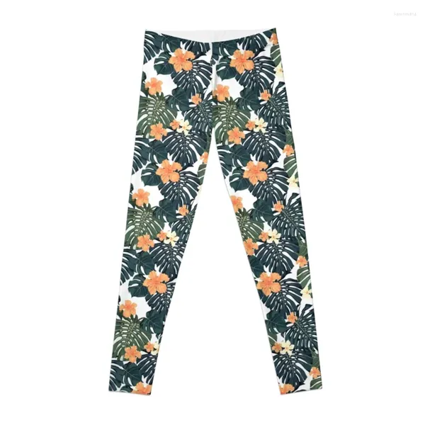 Pantalon actif leggings de fleur tropicale sport gym faloute