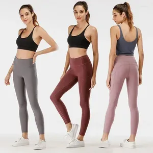 Pantalon actif UULOGO Fitness course rue Yoga poches pour femmes taille haute serré sport séchage rapide respirant entraînement Pa