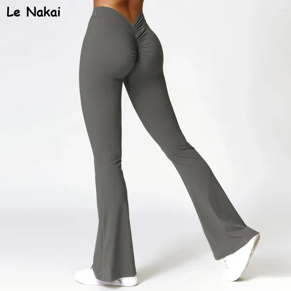 Pantalon actif V Back Flare Leggings pour femmes coupe Yoga Legging évasé danse entraînement gymnase taille haute extensible