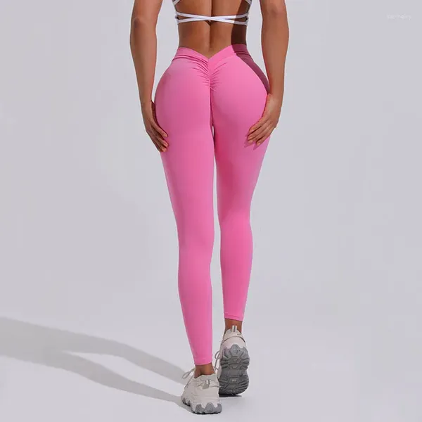 Pantalon actif V Back Yoga Leggings entraînement gymnase femmes Scrunch BuDance Legging Push Up butin Jogging collants sport