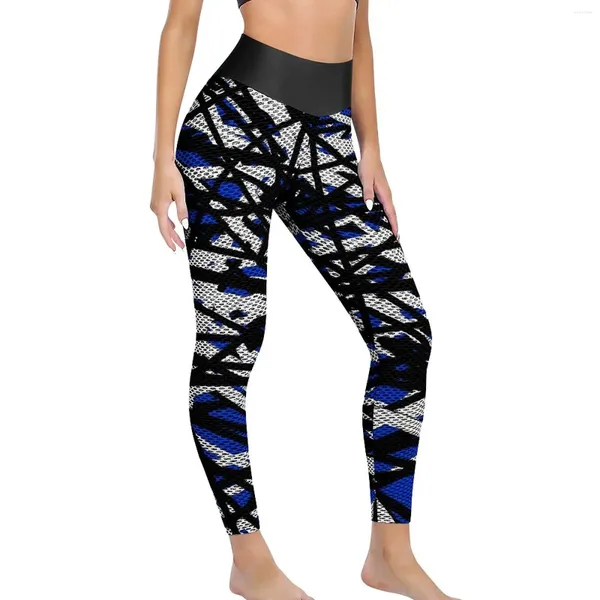 Pantalon actif Van Halen Leggings cicatrices bleues taille haute Yoga élégant extensible femmes conception Fitness collants de sport