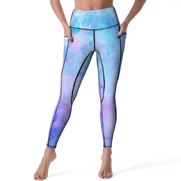 Pantalon actif aquarelle Splash Yoga coloré Ombre Leggings de course Push Up Stretch collants de sport conception esthétique Legging