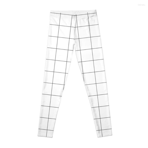 Active Pants Windowpane Check Grid (negro/blanco) Leggings Gimnasio Mujer Ropa deportiva Legging