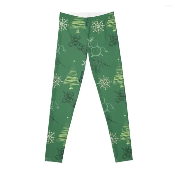 Pantalon actif hiver thème motif vert Leggings femme sport femme Sportswear Legging Push Up